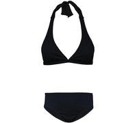 Aquarti Mädchen Bikini Set Bustier Bikinislip Zweiteiliger Badeanzug, Farbe: Zum Binden - Jacquard Punkte Schwarz, Kinder Größe: 164
