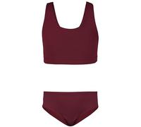 Aquarti Mädchen Sport Bikini Racerback Bustier & Bikinislip, Farbe: Jacquard Punkte Rot Braun, Größe: 158