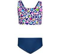 Aquarti Mädchen Sport Bikini Racerback Bustier & Bikinislip, Farbe: Leopardenmuster Rosa Pink Lila Dunkelblau, Größe: 158