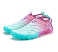 Aquaschuh VENICE BEACH "Badelatsche, Badeschuhe, Badeschlappe, Barfußschuh, leichter Slipper", Damen, Gr. 39, bunt (türkis, pink), Obermaterial: 50% Lederimitat, 50% Textilmaterial. Decksohle: 100% Te