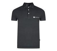 Aquascutum Aldis Crest Block Logo Schwarzes Poloshirt XL