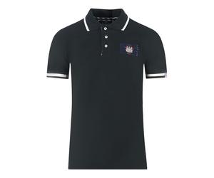 Aquascutum London Union Jack Schwarzes Poloshirt M