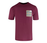 Aquascutum - T-shirt „active Check Pocket" In Burgunderrot XL