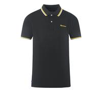 Aquascutum Twin Tipped Kragen Marke Logo Schwarz Polo Shirt M
