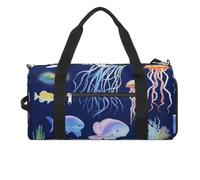 Aquatic Sea Animal Turnbeutel für Männer und Frauen, wasserabweisend, Reisetasche, leichte Tasche für Reisen, Sport, weiß, Einheitsgröße, weiß, Einheitsgröße