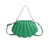 aqxreight Shell Messenger -Tasche mit Künstlicher Perlenkette - Stilvolle PU Lederhandtasche für Frauen Vielseitig und Design (Eine Größe)