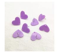 Aqxyedc 17x21mm 100 stücke Acryl Herzform Ohrstecker-Anschlüsse for handgemachte Ohrring DIY. Teile Schmuckergebnisse & Komponenten wanglan(Purple)