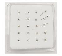 Aqxyedc 925 Sterling Silber 2mm 2 mm klarer Kristallnasenstolder Piercing Pin Body Schmuck 20pcs/Pack wanglan(Silver Ball)