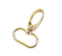 Aqxypas 10 Stück 16-38 mm Taschengurt-Hakenschnalle aus Metall, drehbarer Karabinerverschluss, DIY-Gurtband-Karabinerhaken, Schlüsselanhänger-Schnallen, Zubehör(LightGold,16mm)