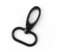 Aqxypas 10 Stück 16-38 mm Taschengurt-Hakenschnalle aus Metall, drehbarer Karabinerverschluss, DIY-Gurtband-Karabinerhaken, Schlüsselanhänger-Schnallen, Zubehör(Black,32mm)