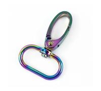 Aqxypas 10 Stück 16-38 mm Taschengurt-Hakenschnalle aus Metall, drehbarer Karabinerverschluss, DIY-Gurtband-Karabinerhaken, Schlüsselanhänger-Schnallen, Zubehör(Colored,25mm)