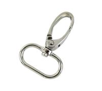 Aqxypas 10 Stück 16-38 mm Taschengurt-Hakenschnalle aus Metall, drehbarer Karabinerverschluss, DIY-Gurtband-Karabinerhaken, Schlüsselanhänger-Schnallen, Zubehör(Silver,20mm)