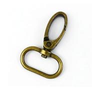 Aqxypas 10 Stück 16-38 mm Taschengurt-Hakenschnalle aus Metall, drehbarer Karabinerverschluss, DIY-Gurtband-Karabinerhaken, Schlüsselanhänger-Schnallen, Zubehör(Bronze,25mm)