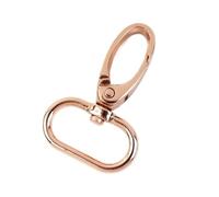 Aqxypas 10 Stück 16-38 mm Taschengurt-Hakenschnalle aus Metall, drehbarer Karabinerverschluss, DIY-Gurtband-Karabinerhaken, Schlüsselanhänger-Schnallen, Zubehör(Rosegold,16mm)