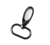 Aqxypas 10 Stück 16-38 mm Taschengurt-Hakenschnalle aus Metall, drehbarer Karabinerverschluss, DIY-Gurtband-Karabinerhaken, Schlüsselanhänger-Schnallen, Zubehör(GunBlack,25mm)