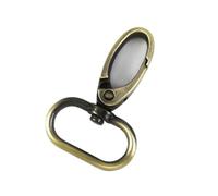 Aqxypas 10 Stück 16-38 mm Taschengurt-Hakenschnalle aus Metall, drehbarer Karabinerverschluss, DIY-Gurtband-Karabinerhaken, Schlüsselanhänger-Schnallen, Zubehör(Brass,20mm)