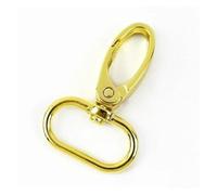 Aqxypas 10 Stück 16-38 mm Taschengurt-Hakenschnalle aus Metall, drehbarer Karabinerverschluss, DIY-Gurtband-Karabinerhaken, Schlüsselanhänger-Schnallen, Zubehör(KGold,20mm)