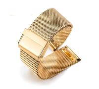 Aqxypas Uhrenarmband aus Edelstahl, Ersatzarmband, Breite 12 mm, 13 mm, 14 mm, 16 mm, 17 mm, 18 mm, 19 mm, 20 mm, 22 mm, mit Werkzeugstift(Gold,19mm)