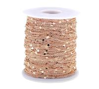 AQXYWUIO 10 Meter/Rolle Paillettenkette Gold Silber Halskette Kette Kupfer Kabelketten Schmuckherstellung Komponenten Armband (Color : Rose Gold, Size : 10Meters)
