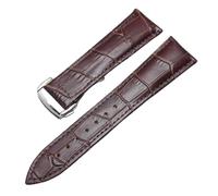 Aqxyxsw Uhrenarmband aus echtem Leder, 20 mm, 22 mm, Schmetterlings-Faltschließe for Omega, kompatibles Ersatzarmband lingli(Brown,20mm)