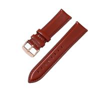 Aqxyxsw Uhrenarmband aus echtem Leder mit Roségold-Verschluss, Schwarz-Braun, 18 mm, 20 mm, 22 mm, Schnellverschluss, Lederarmband, Uhrenarmband lingli(Red Brown-Rose,18mm)