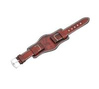 Aqxyxsw Vintage Handmade Uhrenarmband 20 mm 22 mm 24 mm Manschette Echtleder Uhrenarmbänder mit mattem Rindslederband kompatibel mit Fossil Watch lingli(rot,22mm)