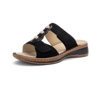Ara Pantolette HAWAII Damen Ziegenveloursleder Schwarz Gr. 39 Keilabsatz Weite G