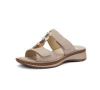 Ara Pantolette HAWAII Damen Ziegenveloursleder hellbeige Gr. 39 Keilabsatz Weite G