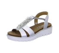 Riemchensandale ARA "BILBAO" Gr. 37, silberfarben Damen Schuhe Keilsandaletten mit hübscher Verzierung (36623162-37)