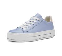 Plateausneaker ARA "CANBERRA", Damen, Gr. 6,5, hellblau, creme, Glattleder, unifarben mit Farbeinsatz, Schuhe Plateausneaker, Freizeitschuh, Halbschuh, Schnürschuh in Komfortweite G (= weit) (49458235