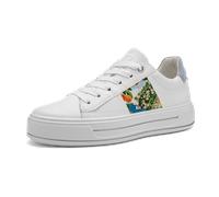 Plateausneaker ARA "Ara Sneaker Lederimitat/Textil", Damen, Gr. 41,5, weiß, blau, Lederimitat, Textil, Schuhe Plateausneaker (56965760-41,5) weiß, blau