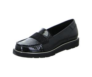 ara Dallas Slipper Mokassin schwarz Lack 12-34803 für Damen, schwarz, Größe 42 EU / 8 UK