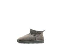 Winterboots ARA "ALASKA Short", Damen, Gr. 43, grau (light, grau hellgrau short), Lammfell, Veloursleder, unifarben, Schuhe Winterboots, Schlupfboots, Snowboots, Winterboots mit Anziehlasche (37544760
