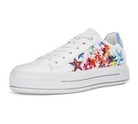 ara Damen Canberra Sneaker, Weiss,Star-Multi,Azzuro, 38.5 EU Weit