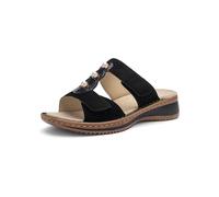 Ara Pantolette Hawaii, Ziegenveloursleder, Keilabsatz, Weite G, Schwarz Gr. 40