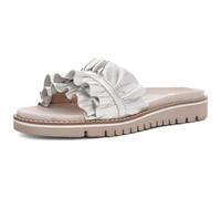 Pantolette ARA "KENT", Damen, Gr. 37, silber (silberfarben), Glattleder, metallic, casual, Schuhe, Slides, Flats, Sandale mit geraffter Bandage (51502947-37) silberfarben