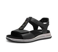 Keilsandalette ARA "OSAKA-S", Damen, Gr. 38, schwarz, Glattleder, unifarben, Basic, Schuhe, Keilabsatz, Riemchensandale mit High Soft-Funktion, H-Weite (21979565-38) schwarz