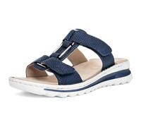 Pantolette ARA "TAMPA", Damen, Gr. 40, blau (nachtblau), Veloursleder, unifarben, sportlich, Schuhe, Keilabsatz, Sommerschuh, Schlappen mit Schmuckelement, G-Weite (83193443-40) nachtblau