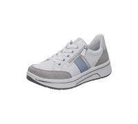 ara Damen Sapporo Sneaker, Pebble,Weiss,Silber,Aqua, 38.5 EU Weit