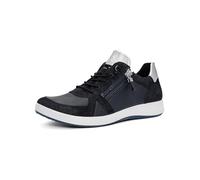 Ara Damen Sneaker ROMA – Slip-On, Blau/Silber, Textil & Veloursleder, Gr. 41½ EU / 7,5 UK, Weite H