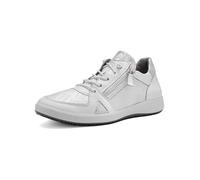 Slip-On Sneaker ARA "ROMA", Damen, Gr. 8 (42), weiß, silberfarben, Glattleder, Textil, Reptilienprägung, Schuhe, Freizeitschuh, Halbschuh, Schnürschuh in Komfortweite H (=sehr weit) (60283949-8) weiß,