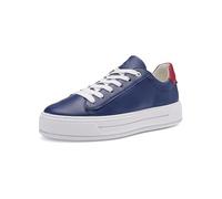 Plateausneaker ARA "CANBERRA", Damen, Gr. 6,5, dunkelblau, cherry, Glattleder, unifarben mit Farbeinsatz, Schuhe Plateausneaker, Freizeitschuh, Halbschuh, Schnürschuh in Komfortweite G (= weit) (53943