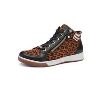 Sneakerboots ARA "ROM", Damen, Gr. 8,5 (42,5), schwarz, leofarben, Leder, Lederimitat, Schuhe Sneakerboots, Hightop Sneaker, Schnürboots mit Kontrastbesätze (28036511-8,5) schwarz, leofarben