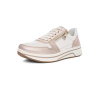 Keilsneaker ARA "SAPPORO", Damen, Gr. 5,5 (38,5), beige (sand, weiß), Glattleder, sportlich, Schuhe, Keilsneaker, Schnüschuh in Komfortweite H (= sehr weit) (54017757-5,5) sand, weiß