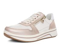 Keilsneaker ARA "SAPPORO", Damen, Gr. 5,5 (38,5), beige (sand, weiß), Glattleder, sportlich, Schuhe, Keilsneaker, Schnüschuh in Komfortweite H (= sehr weit) (54017757-5,5) sand, weiß