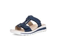 Pantolette ARA "TAMPA", Damen, Gr. 43, blau (nachtblau), Veloursleder, unifarben, sportlich, Schuhe, Keilabsatz, Sommerschuh, Schlappen mit Schmuckelement, G-Weite (83193443-43) nachtblau
