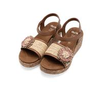 Damen Sandale Rimini Cognac,Natur Gr. 37