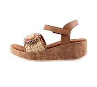 Keilsandalette ARA "Ara Sandalen Glattleder", Damen, Gr. 38, braun, Glattleder, Schuhe (11689540-38) braun