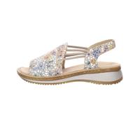 Riemchensandale ARA "HAWAII", Damen, Gr. 36, bunt (taupe multi), Veloursleder, Schuhe Riemchensandale, Sommerschuh, Sandalette, Keilabsatz, mit Stretch-Bänder, G-Weite (92197653-36)