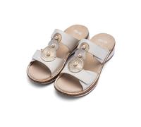 ARA Damen Pantolette Hawaii Weiss,Platin,Silber Gr. 37